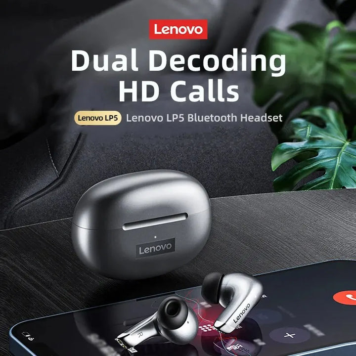 Auriculares inalámbricos Bluetooth originales Lenovo LP5,auriculares deportivos impermeables con micrófono